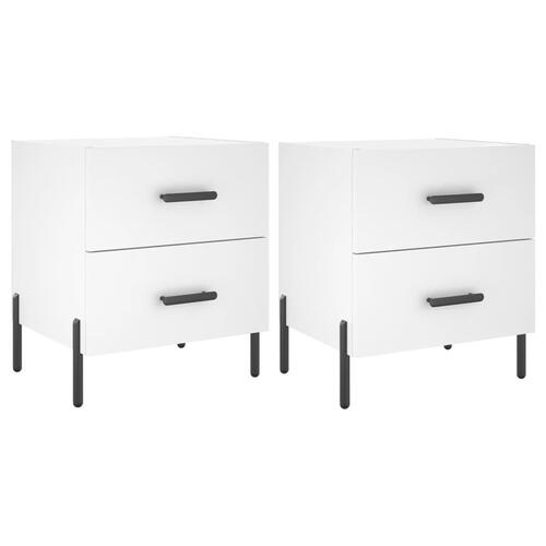 Sengeborde 2 stk. 40x35x47,5 cm konstrueret træ hvid