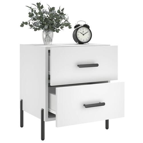 Sengeborde 2 stk. 40x35x47,5 cm konstrueret træ hvid