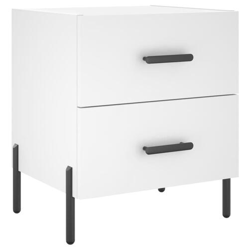 Sengeborde 2 stk. 40x35x47,5 cm konstrueret træ hvid