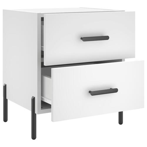 Sengeborde 2 stk. 40x35x47,5 cm konstrueret træ hvid