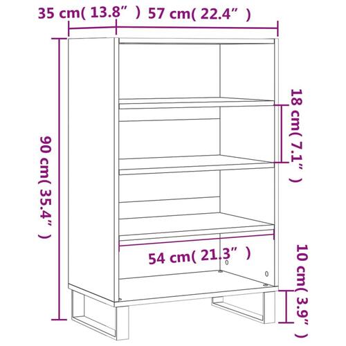 Skab 57x35x90 cm konstrueret træ brunt egetræ