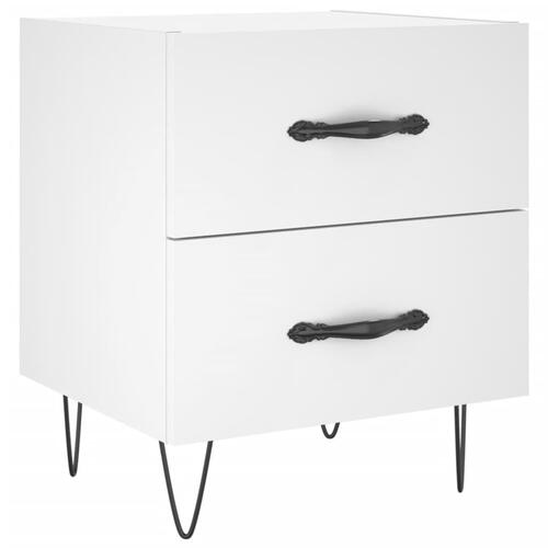 Sengeborde 2 stk. 40x35x47,5 cm konstrueret træ hvid