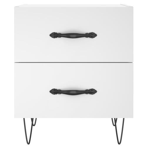 Sengeborde 2 stk. 40x35x47,5 cm konstrueret træ hvid