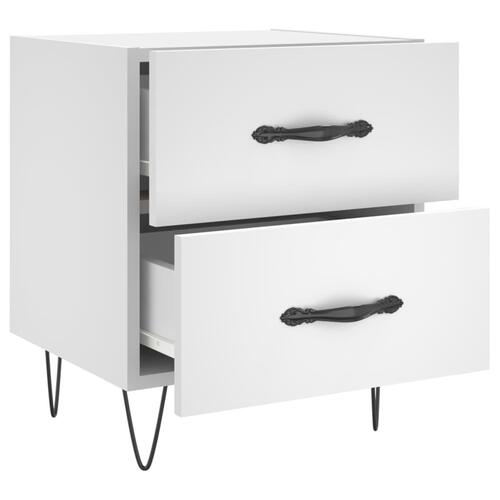Sengeborde 2 stk. 40x35x47,5 cm konstrueret træ hvid
