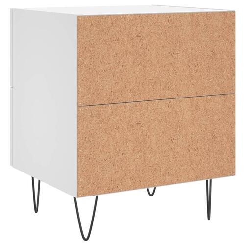 Sengeborde 2 stk. 40x35x47,5 cm konstrueret træ hvid