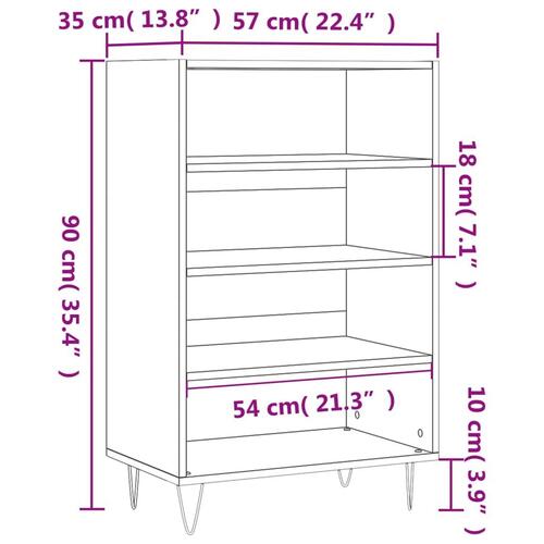 Skab 57x35x90 cm konstrueret træ grå sonoma-eg