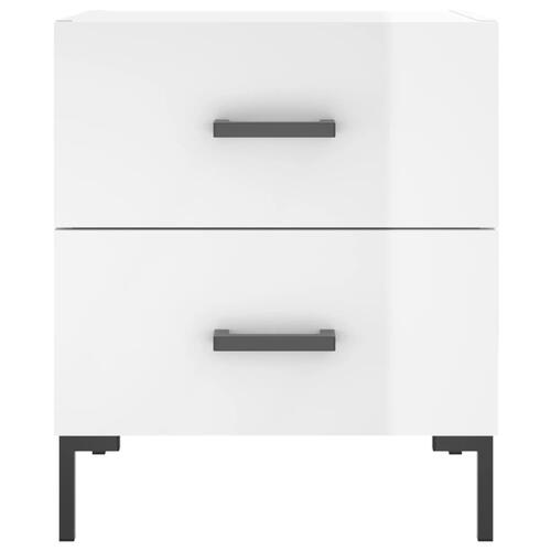 Sengeborde 2 stk. 40x35x47,5 cm konstrueret træ hvid højglans