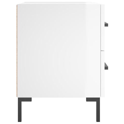 Sengeborde 2 stk. 40x35x47,5 cm konstrueret træ hvid højglans