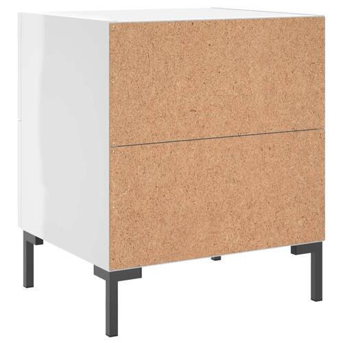 Sengeborde 2 stk. 40x35x47,5 cm konstrueret træ hvid højglans