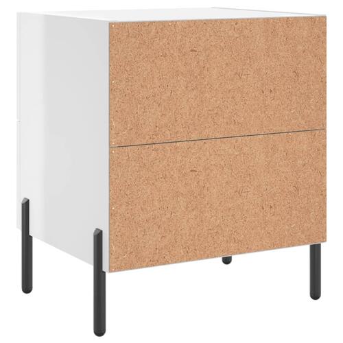 Sengeborde 2 stk. 40x35x47,5 cm konstrueret træ hvid højglans