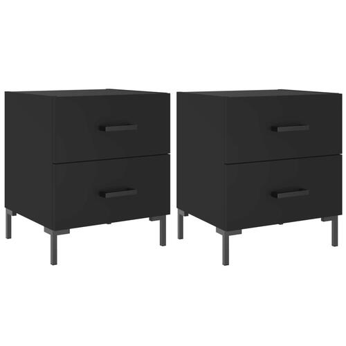 Sengeborde 2 stk. 40x35x47,5 cm konstrueret træ sort