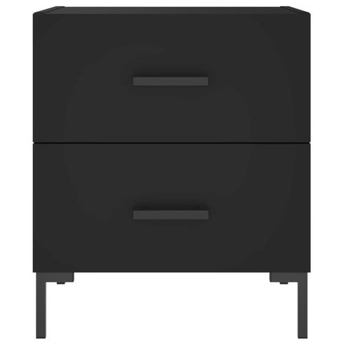 Sengeborde 2 stk. 40x35x47,5 cm konstrueret træ sort