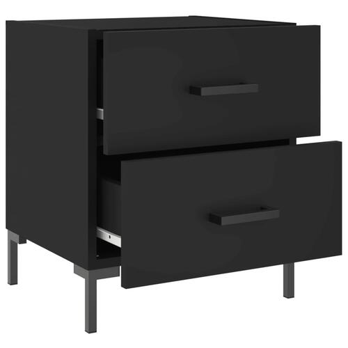 Sengeborde 2 stk. 40x35x47,5 cm konstrueret træ sort