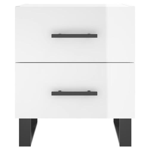 Sengeborde 2 stk. 40x35x47,5 cm konstrueret træ hvid højglans