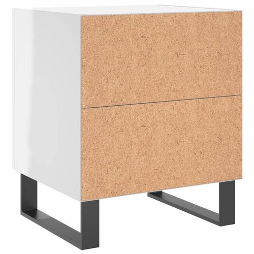 Sengeborde 2 stk. 40x35x47,5 cm konstrueret træ hvid højglans