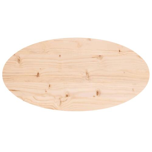 Bordplade 70x35x2,5 cm oval massivt fyrretræ