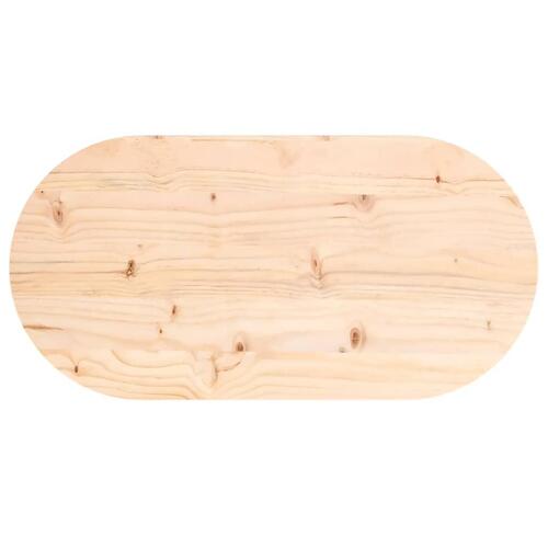 Bordplade 70x35x2,5 cm oval massivt fyrretræ