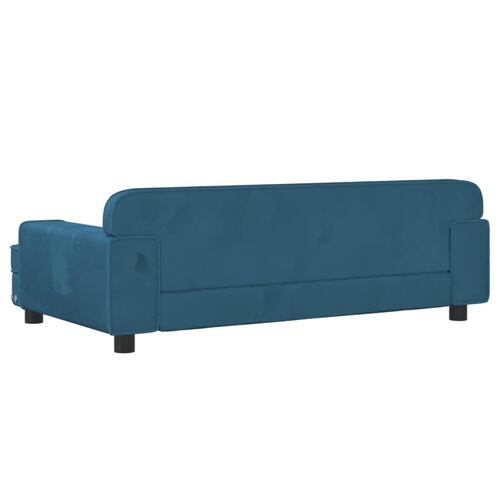 Sofa til børn 90x53x30 cm velour blå