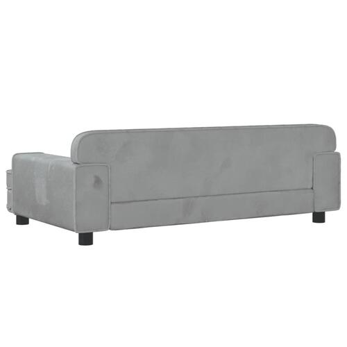 Sofa til børn 90x53x30 cm velour lysegrå