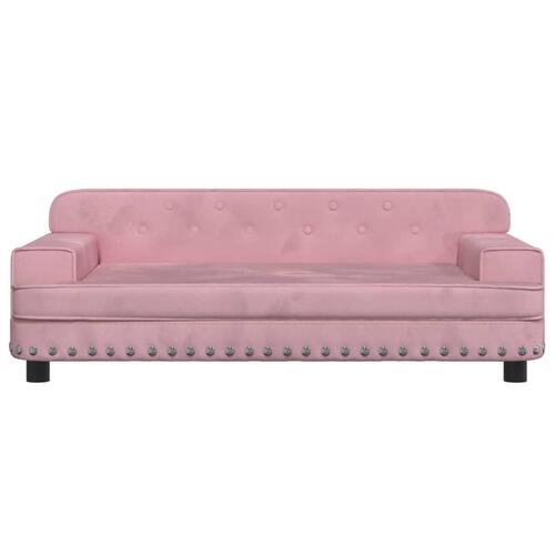 Sofa til børn 90x53x30 cm velour lyserød