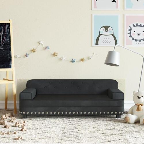 Sofa til børn 90x53x30 cm velour sort