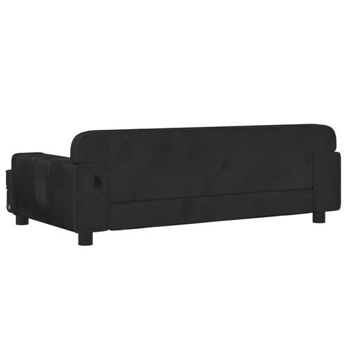 Sofa til børn 90x53x30 cm velour sort