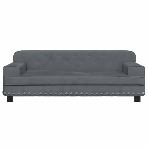Sofa til børn 90x53x30 cm velour mørkegrå