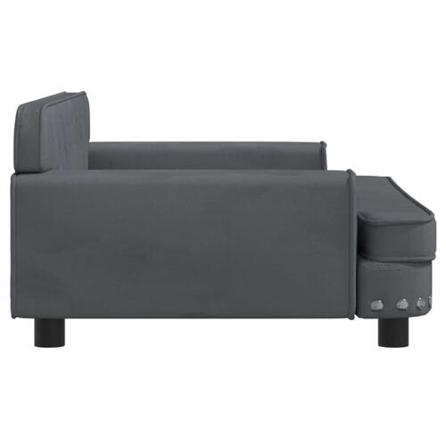 Sofa til børn 90x53x30 cm velour mørkegrå
