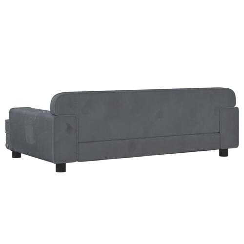 Sofa til børn 90x53x30 cm velour mørkegrå