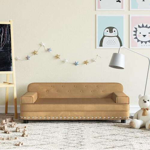 Sofa til børn 90x53x30 cm velour brun