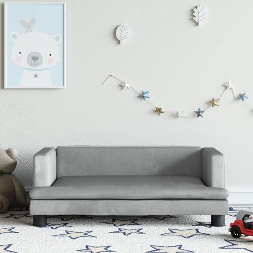 Sofa til børn 80x45x30 cm velour lysegrå