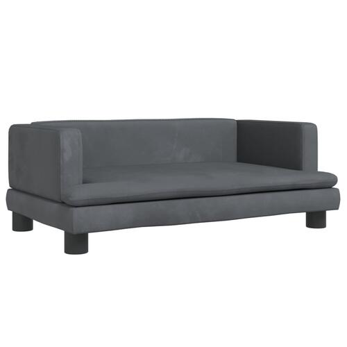 Sofa til børn 80x45x30 cm velour mørkegrå