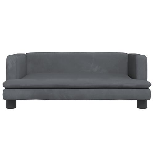 Sofa til børn 80x45x30 cm velour mørkegrå