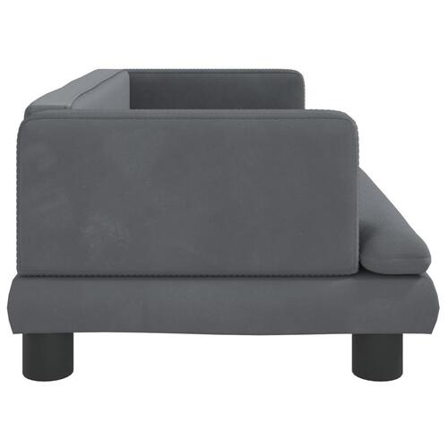 Sofa til børn 80x45x30 cm velour mørkegrå