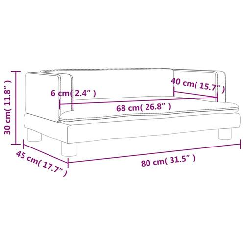Sofa til børn 80x45x30 cm velour lyserød