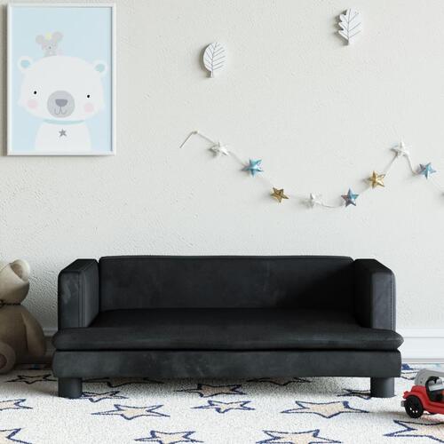 Sofa til børn 80x45x30 cm velour sort