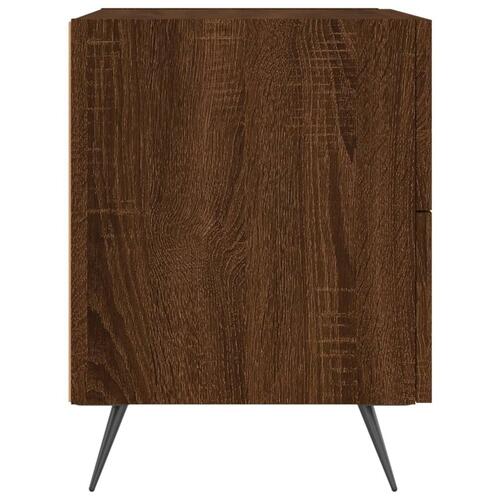 Sengeborde 2 stk. 40x35x47,5 cm konstrueret træ brunt egetræ