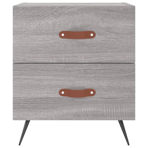 Sengeborde 2 stk. 40x35x47,5 cm konstrueret træ grå sonoma-eg