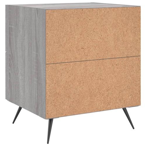 Sengeborde 2 stk. 40x35x47,5 cm konstrueret træ grå sonoma-eg
