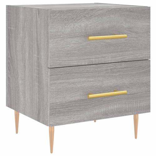 Sengeborde 2 stk. 40x35x47,5 cm konstrueret træ grå sonoma-eg