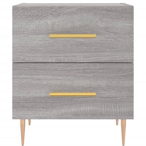 Sengeborde 2 stk. 40x35x47,5 cm konstrueret træ grå sonoma-eg
