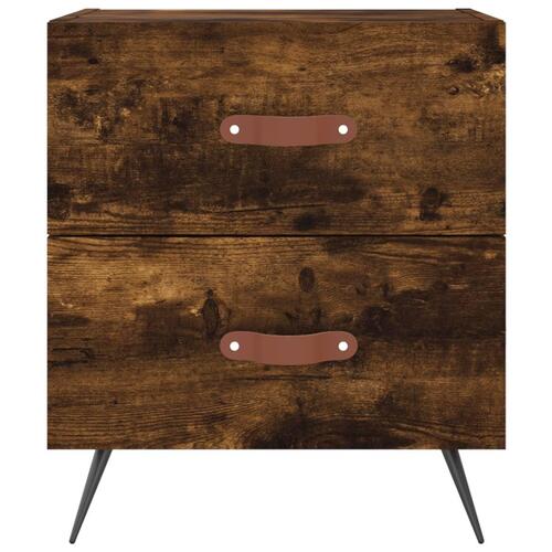 Sengeborde 2 stk. 40x35x47,5 cm konstrueret træ røget egetræ