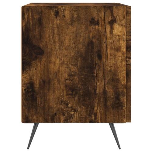 Sengeborde 2 stk. 40x35x47,5 cm konstrueret træ røget egetræ