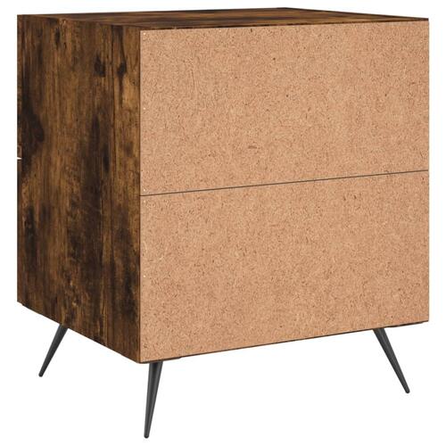 Sengeborde 2 stk. 40x35x47,5 cm konstrueret træ røget egetræ