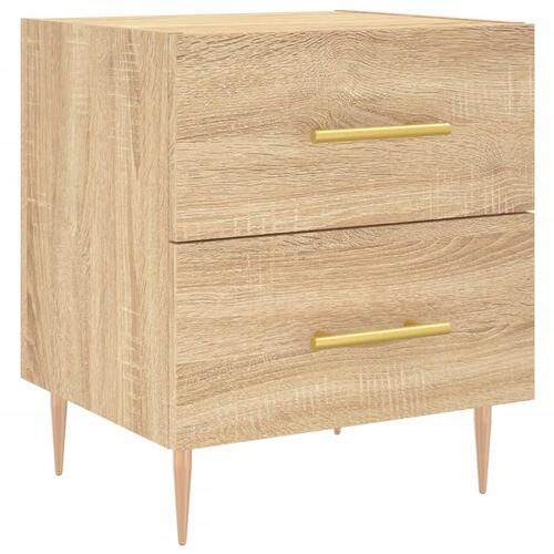 Sengeborde 2 stk. 40x35x47,5 cm konstrueret træ sonoma-eg