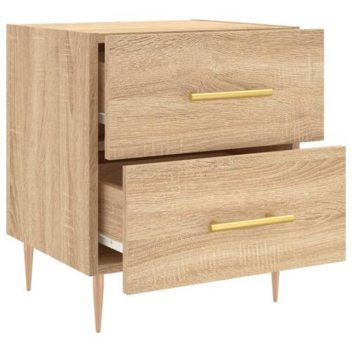 Sengeborde 2 stk. 40x35x47,5 cm konstrueret træ sonoma-eg