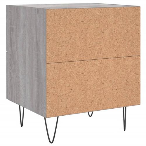 Sengeborde 2 stk. 40x35x47,5 cm konstrueret træ grå sonoma-eg