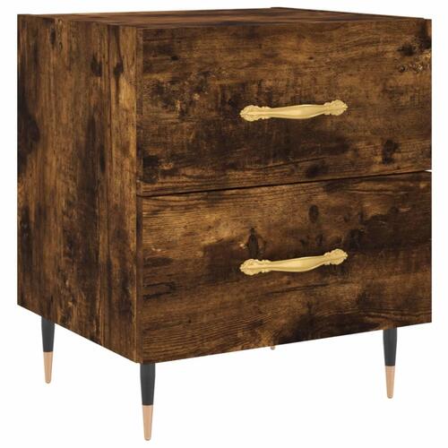 Sengeborde 2 stk. 40x35x47,5 cm konstrueret træ røget egetræ