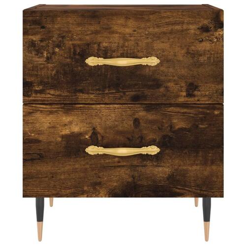 Sengeborde 2 stk. 40x35x47,5 cm konstrueret træ røget egetræ