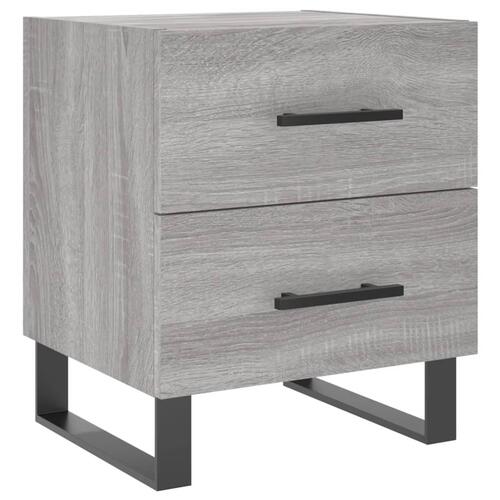 Sengeborde 2 stk. 40x35x47,5 cm konstrueret træ grå sonoma-eg